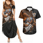 Wests Tigers Rugby Couples Matching Summer Maxi Dress and Hawaiian Shirt Tribal Polynesian Power Art - Lightning Mascot