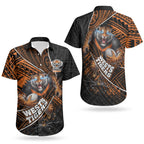 Wests Tigers Rugby Couples Matching Summer Maxi Dress and Hawaiian Shirt Tribal Polynesian Power Art - Lightning Mascot