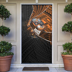 Wests Tigers Rugby Door Cover Tribal Polynesian Power Art - Lightning Mascot