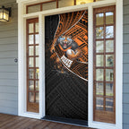 Wests Tigers Rugby Door Cover Tribal Polynesian Power Art - Lightning Mascot