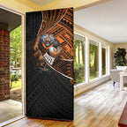 Wests Tigers Rugby Door Cover Tribal Polynesian Power Art - Lightning Mascot