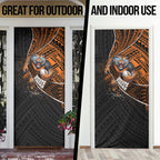 Wests Tigers Rugby Door Cover Tribal Polynesian Power Art - Lightning Mascot
