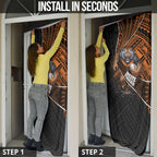 Wests Tigers Rugby Door Cover Tribal Polynesian Power Art - Lightning Mascot