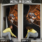 Wests Tigers Rugby Door Cover Tribal Polynesian Power Art - Lightning Mascot
