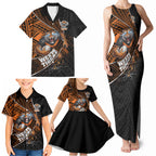 Wests Tigers Rugby Family Matching Tank Maxi Dress and Hawaiian Shirt Tribal Polynesian Power Art - Lightning Mascot