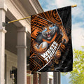 Wests Tigers Rugby Garden Flag Tribal Polynesian Power Art - Lightning Mascot