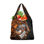 Wests Tigers Rugby Grocery Bag Tribal Polynesian Power Art - Lightning Mascot