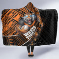Wests Tigers Rugby Hooded Blanket Tribal Polynesian Power Art - Lightning Mascot