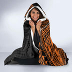 Wests Tigers Rugby Hooded Blanket Tribal Polynesian Power Art - Lightning Mascot