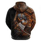 Wests Tigers Rugby Hoodie Tribal Polynesian Power Art - Lightning Mascot