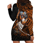 Wests Tigers Rugby Hoodie Dress Tribal Polynesian Power Art - Lightning Mascot