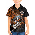 Wests Tigers Rugby Kid Hawaiian Shirt Tribal Polynesian Power Art - Lightning Mascot