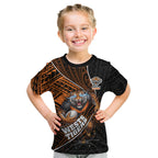 Wests Tigers Rugby Kid T Shirt Tribal Polynesian Power Art - Lightning Mascot
