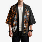 Wests Tigers Rugby Kimono Tribal Polynesian Power Art - Lightning Mascot