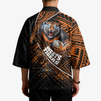 Wests Tigers Rugby Kimono Tribal Polynesian Power Art - Lightning Mascot