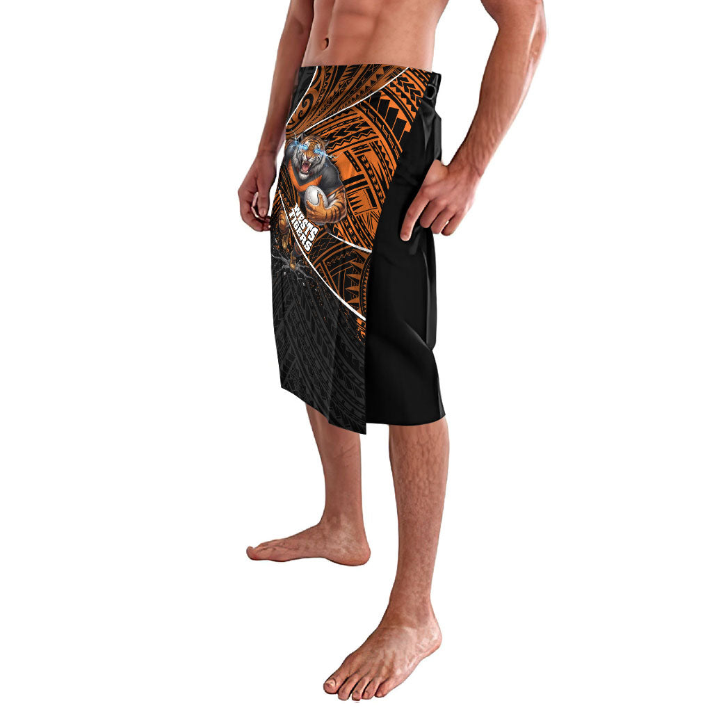 Wests Tigers Rugby Lavalava Tribal Polynesian Power Art - Lightning Mascot