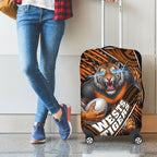 Wests Tigers Rugby Luggage Cover Tribal Polynesian Power Art - Lightning Mascot