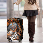 Wests Tigers Rugby Luggage Cover Tribal Polynesian Power Art - Lightning Mascot