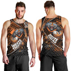Wests Tigers Rugby Men Tank Top Tribal Polynesian Power Art - Lightning Mascot