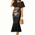 Wests Tigers Rugby Mermaid Dress Tribal Polynesian Power Art - Lightning Mascot
