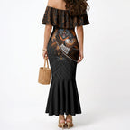 Wests Tigers Rugby Mermaid Dress Tribal Polynesian Power Art - Lightning Mascot