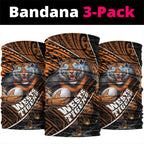 Wests Tigers Rugby Neck Gaiter Tribal Polynesian Power Art - Lightning Mascot