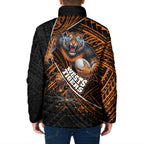 Wests Tigers Rugby Padded Jacket Tribal Polynesian Power Art - Lightning Mascot