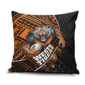 Wests Tigers Rugby Pillow Cover Tribal Polynesian Power Art - Lightning Mascot