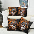 Wests Tigers Rugby Pillow Cover Tribal Polynesian Power Art - Lightning Mascot