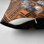 Wests Tigers Rugby Pillow Cover Tribal Polynesian Power Art - Lightning Mascot
