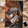Wests Tigers Rugby Puzzle Tribal Polynesian Power Art - Lightning Mascot