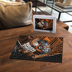 Wests Tigers Rugby Puzzle Tribal Polynesian Power Art - Lightning Mascot