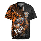 Wests Tigers Rugby Rugby Jersey Tribal Polynesian Power Art - Lightning Mascot