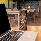 Wests Tigers Rugby Skinny Tumbler Tribal Polynesian Power Art - Lightning Mascot