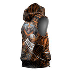 Wests Tigers Rugby Sleeveless Hoodie Tribal Polynesian Power Art - Lightning Mascot