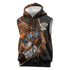 Wests Tigers Rugby Sleeveless Zip Hoodie Tribal Polynesian Power Art - Lightning Mascot
