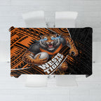 Wests Tigers Rugby Tablecloth Tribal Polynesian Power Art - Lightning Mascot