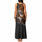 Wests Tigers Rugby Tank Maxi Dress Tribal Polynesian Power Art - Lightning Mascot