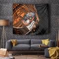 Wests Tigers Rugby Tapestry Tribal Polynesian Power Art - Lightning Mascot