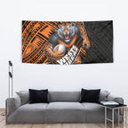 Wests Tigers Rugby Tapestry Tribal Polynesian Power Art - Lightning Mascot