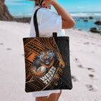 Wests Tigers Rugby Tote Bag Tribal Polynesian Power Art - Lightning Mascot