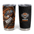 Wests Tigers Rugby Tumbler Cup Tribal Polynesian Power Art - Lightning Mascot