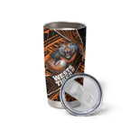 Wests Tigers Rugby Tumbler Cup Tribal Polynesian Power Art - Lightning Mascot