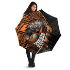 Wests Tigers Rugby Umbrella Tribal Polynesian Power Art - Lightning Mascot