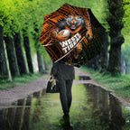 Wests Tigers Rugby Umbrella Tribal Polynesian Power Art - Lightning Mascot