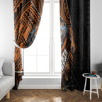 Wests Tigers Rugby Window Curtain Tribal Polynesian Power Art - Lightning Mascot