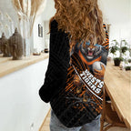 Wests Tigers Rugby Women Casual Shirt Tribal Polynesian Power Art - Lightning Mascot