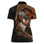 Wests Tigers Rugby Women Polo Shirt Tribal Polynesian Power Art - Lightning Mascot