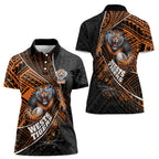 Wests Tigers Rugby Women Polo Shirt Tribal Polynesian Power Art - Lightning Mascot