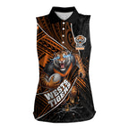 Wests Tigers Rugby Women Sleeveless Polo Shirt Tribal Polynesian Power Art - Lightning Mascot